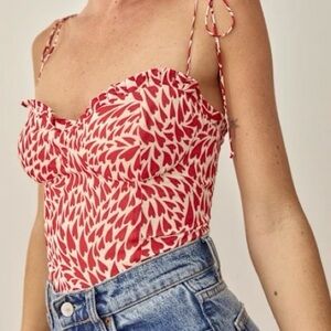 NWT! Reformation Novena top in Love heart print